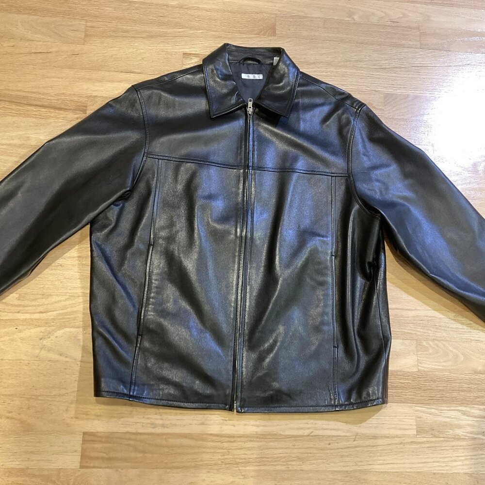 Halogen Men's  Leather Jacket Size Small, Black, Excellent Condition